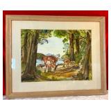 Collectable watercolor deer and fawns