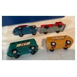 Vintage Toy Miniature Mattel Car Plastic Carrier 4 vehicles Childs Firetruck Van