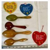 Estate Lot Swedish Wood Spoons Painted Wall Art