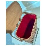 Putney Vermont Basketville Purse woven Wood Handle Wicker Basket