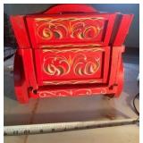 Vintage Rosemaling Wood Painted Decorative Wagon