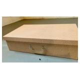 Vintage pink heavy cardboard embossed gold dot keepsake box