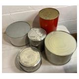 Group of 5 vintage cookie, candy, food tins