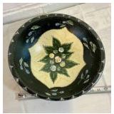 Vintage wood hand painted rosemaling bowl