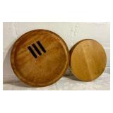 Vintage wood Swedish rosemalded platers