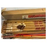 Vintage ben Pearson toy feathered wood arrows