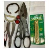 Vintage estate lot of tools, rulers and malco andy snips