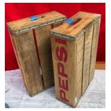 2 vintage wood Pepsi-Cola crates