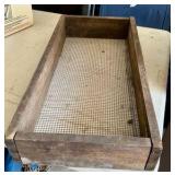 Vintage primitive wood screened sieve