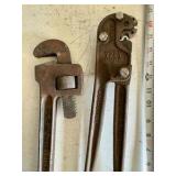 Vintage American #14 wrench & Stakon wire cutter