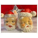 Vintage and newer Christmas, salt & pepper, glass ornament