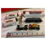 2 Die cast automobiles, 1 southern pacific train