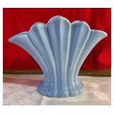 Vintage blue fan vase possibly Mccoy