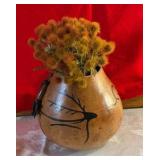 Ancient rock art Jeffers site MN signed Johnson decorative gourd