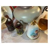 Group porcelain and pottery items goebel bell, wien pitcher