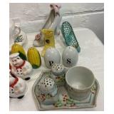Misc china dishes, salt & pepper shakers, cups & saucers