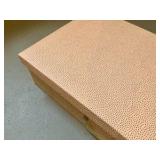 Vintage pink heavy cardboard embossed gold dot keepsake box