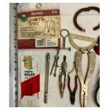 Vintage estate lot of tools, rulers and malco andy snips