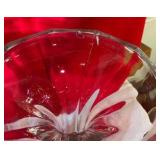 2 vintage clear glass candle stick holders