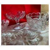 Group of 5 vintage EAPG glass candy containers