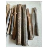 Vintage group of punches chisels iron