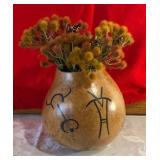 Ancient rock art Jeffers site MN signed Johnson decorative gourd