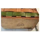 Putney Vermont Basketville Purse woven Wood Handle Wicker Basket