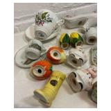 Misc china dishes, salt & pepper shakers, cups & saucers