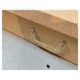 Vintage pink heavy cardboard embossed gold dot keepsake box