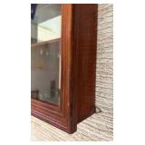 Wood Display Case Mirror and Shelves Wall or table top