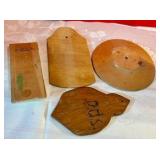 Group of 4 hand painted swiss wood wall hangings