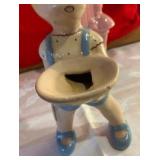 Vintage Brayton laguna pottery boy planter & Shawnee pottery sweetheart planter