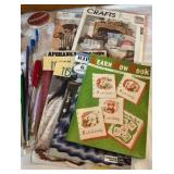 Vintage sewing notions, McCalls patterns & craft books