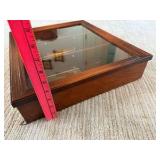 Wood Display Case Mirror and Shelves Wall or table top