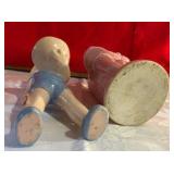 Vintage Brayton laguna pottery boy planter & Shawnee pottery sweetheart planter