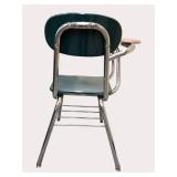 Qty of "22"  school desks school desks featuring a connected top and an under-seat book holder.