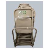Set of Folding Chairs with Rolling Storage Cart
