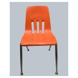 3 Stackable School Chairs – Bright Orange Seating