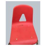 3 Red Stackable Classroom Chairs