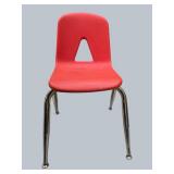 3 Red Stackable Classroom Chairs