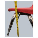 3 Red Stackable Classroom Chairs