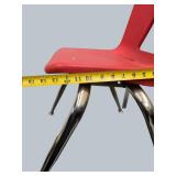 3 Red Stackable Classroom Chairs