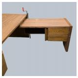 Spacious Wood L-Desk with Return