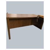 Spacious Wood L-Desk with Return