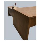 Spacious Wood L-Desk with Return