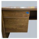 Spacious Wood L-Desk with Return