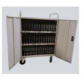 Tierney Brothers Chromebook Charging Cart – Multi-Device Charging Station w/ Cords | 30”W x 23”D x 44”H