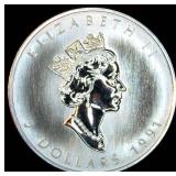 Semi-Key, Gem Uncirculated 1991 Canada Silver Maple Leaf, 1oz 9999
