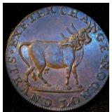 Scarce AU/AU+ 1790s Halfpenny Conder Token, Middlesex Pidcock