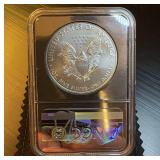 Perfect John Mercanti FDI Silver Foil Edition 2021-W Heraldic Eagle, Type 1, Top Pop MS 70, 1 of 600